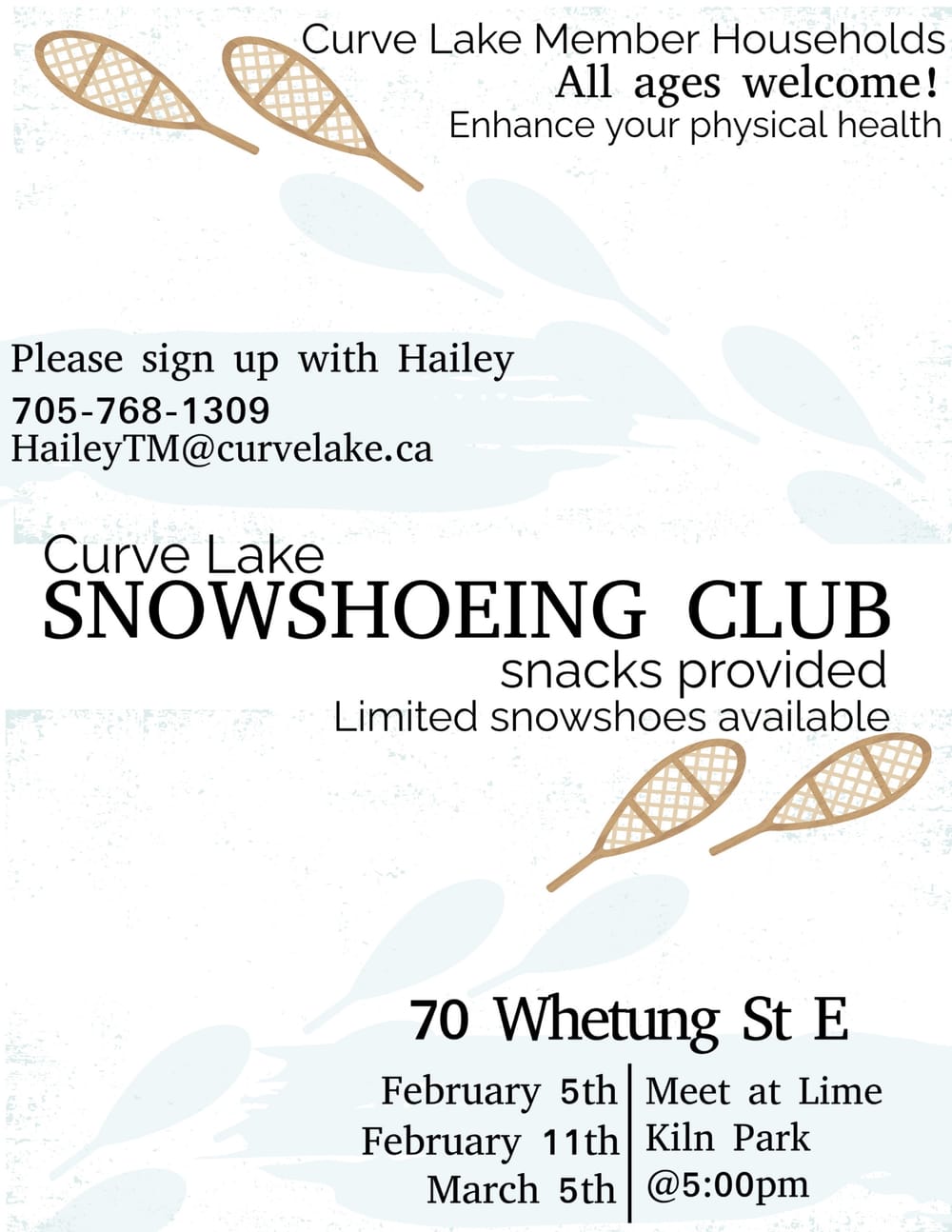 Snowshoeing Club ❄️ March 5 Curve Lake First Nation Curve Lake First Nation